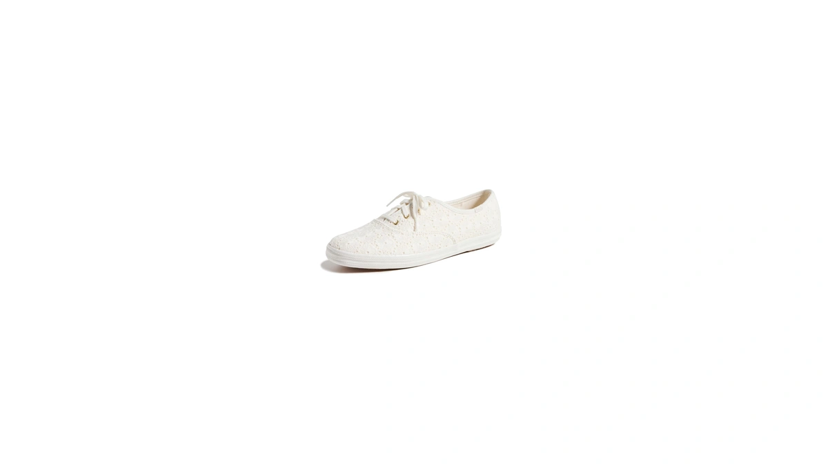 Keds Women's Champion Seasonal Canvas Sneaker, Crochet Cream, 6.5 Wide