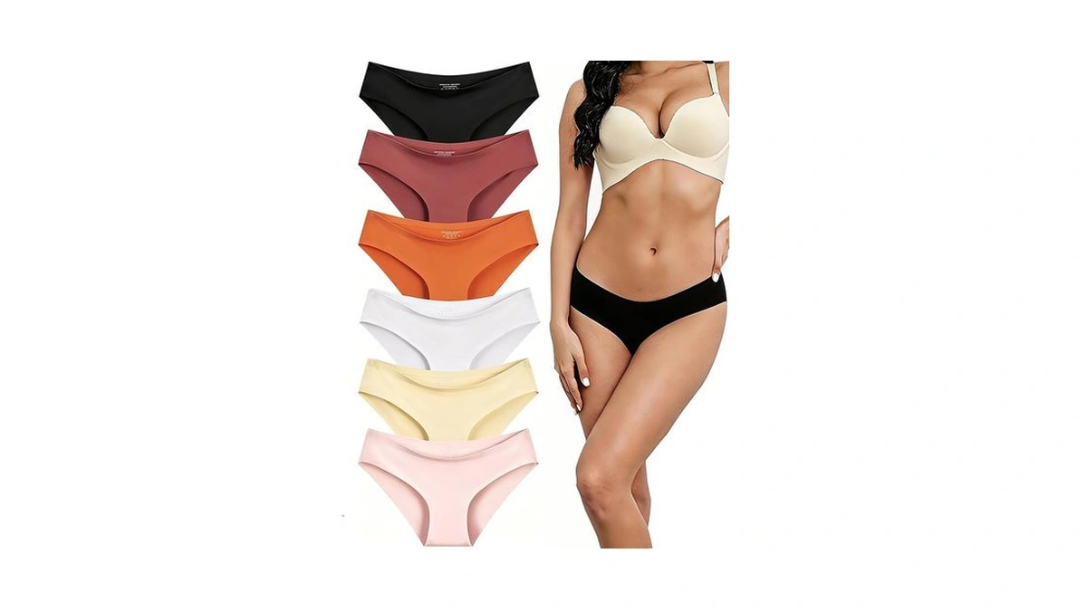 Gleedeal Womens Seamless Underwear No Show Stretch Bikini Panties No