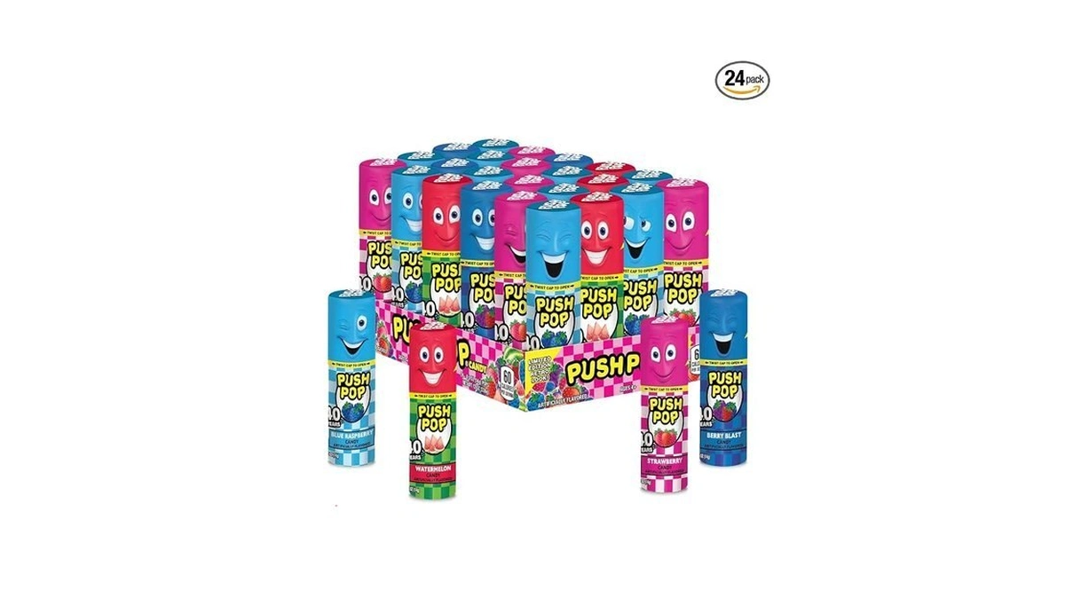 Push Pop Candy Lollipops - Individually Wrapped Variety Candy Party