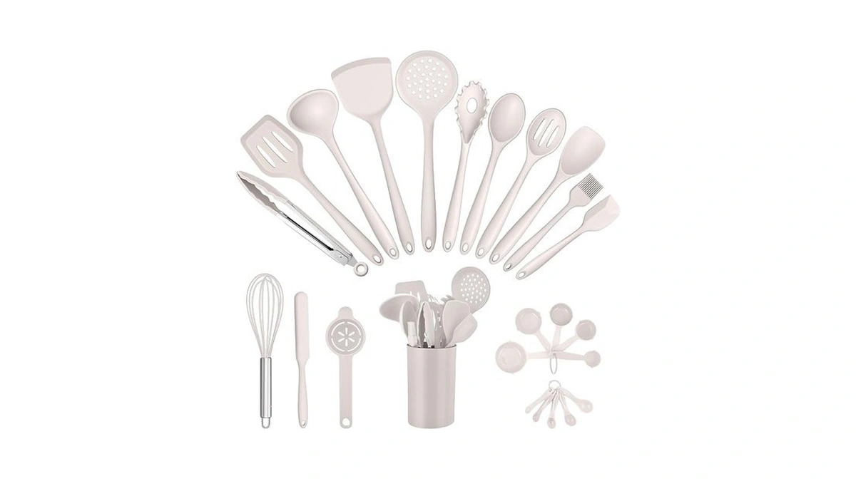 E-far Silicone Cooking Utensils Set, 25 Piece Kitchen Utensils With