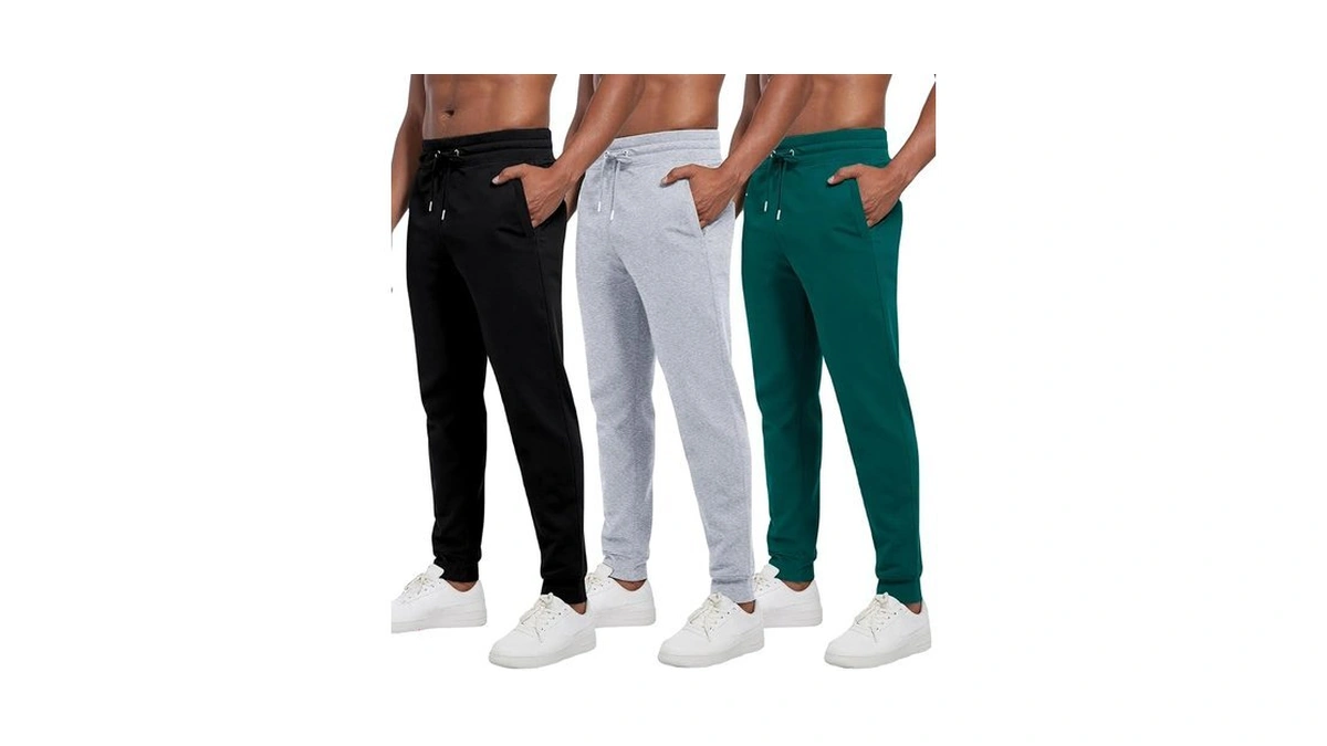 White Peak Trading Company Mens Sweatpants With Pockets, 3 Pack