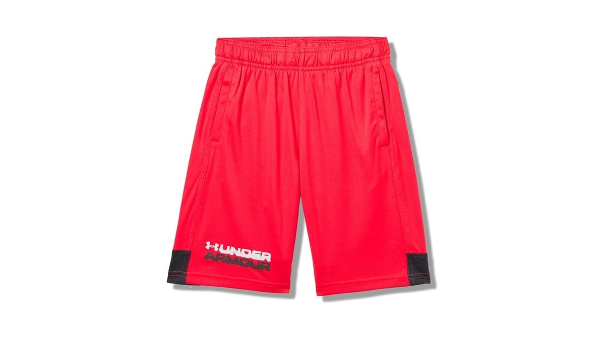 Under Armour Boys' Tech Graphic Shorts, (600) Red/black/mod Gray, Small