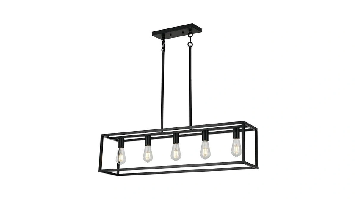 Xilicon Kitchen Island Lighting Farmhouse Chandeliers Black 5 Light Modern