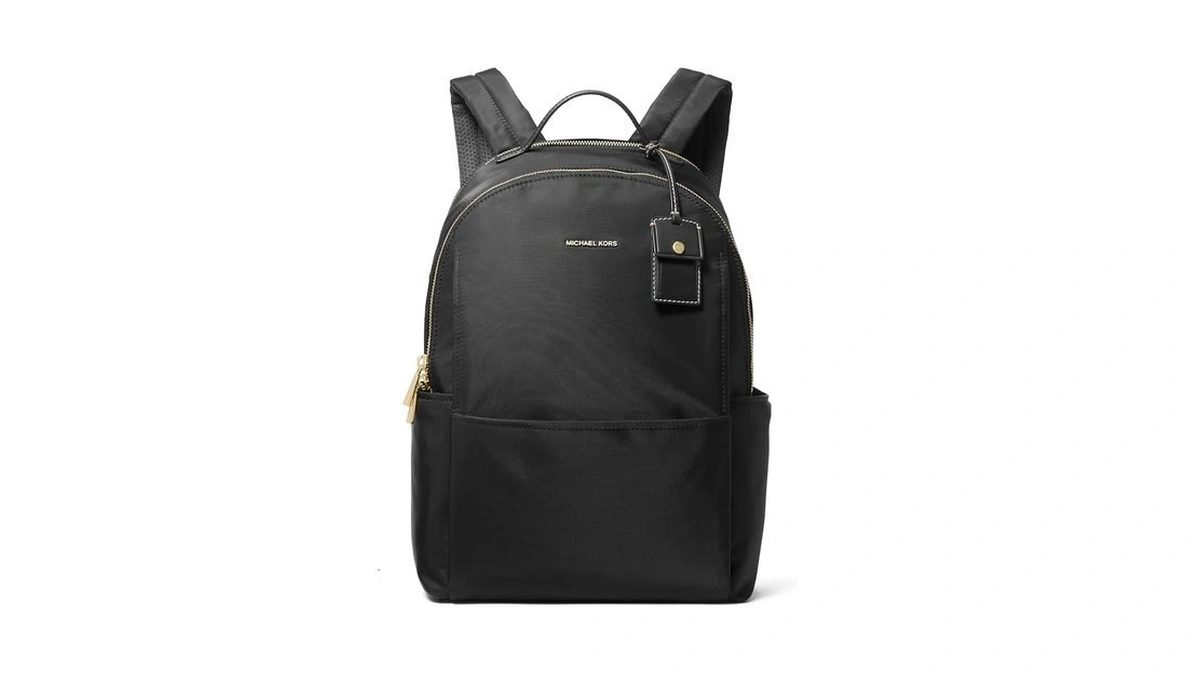 Michael Kors Sable Large Backpack, Gold-tone Hardware/milano Nylon/black