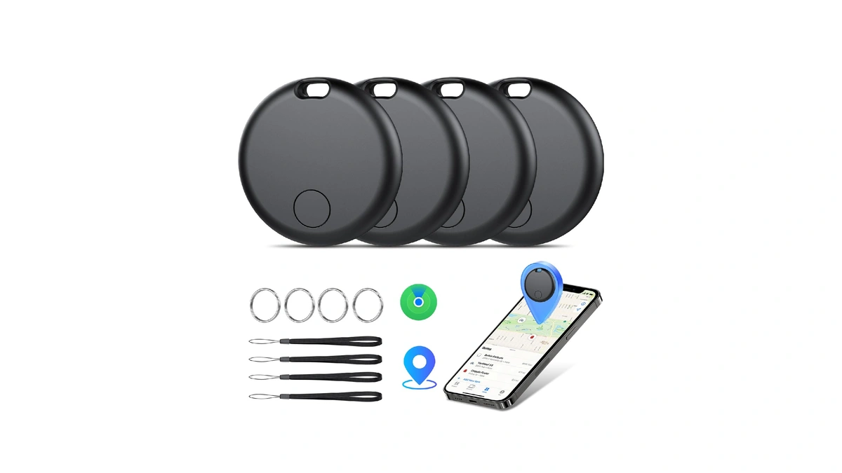 Air Tracker Tags-4 Pack: Smart Bluetooth Tracker, Item Finder Works