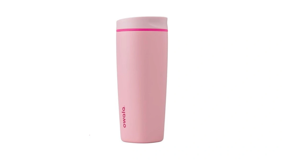 Owala Smoothsip Slider Insulated Stainless Steel Coffee Tumbler, Reusable Iced