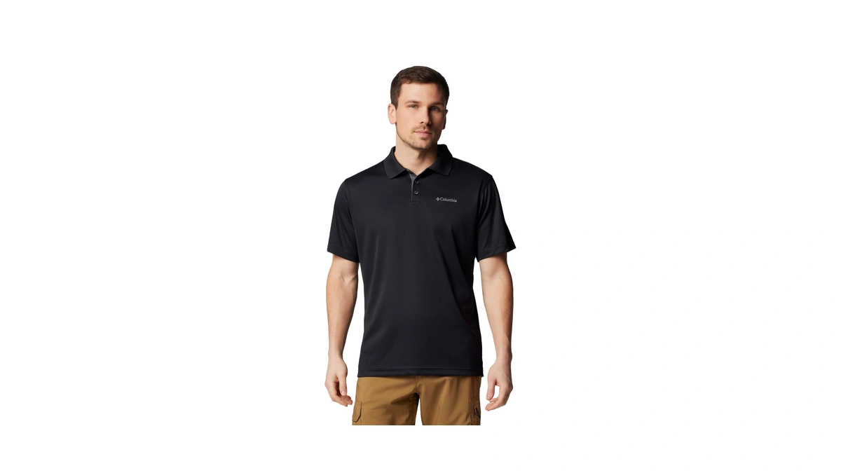 Columbia Mens Utilizer Short Sleeve Polo, Black, Small
