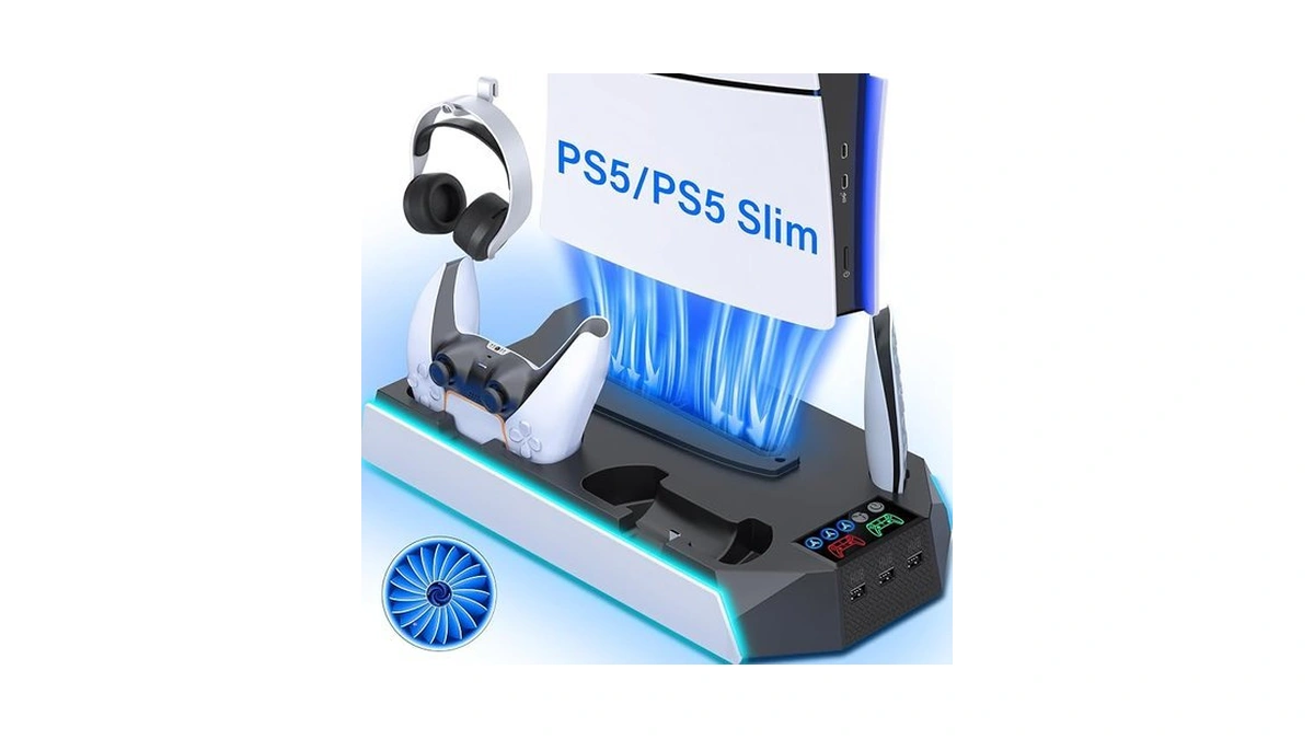 Ps5/ps5 Slim Cooling Station With Controller Charging Station For Playstation