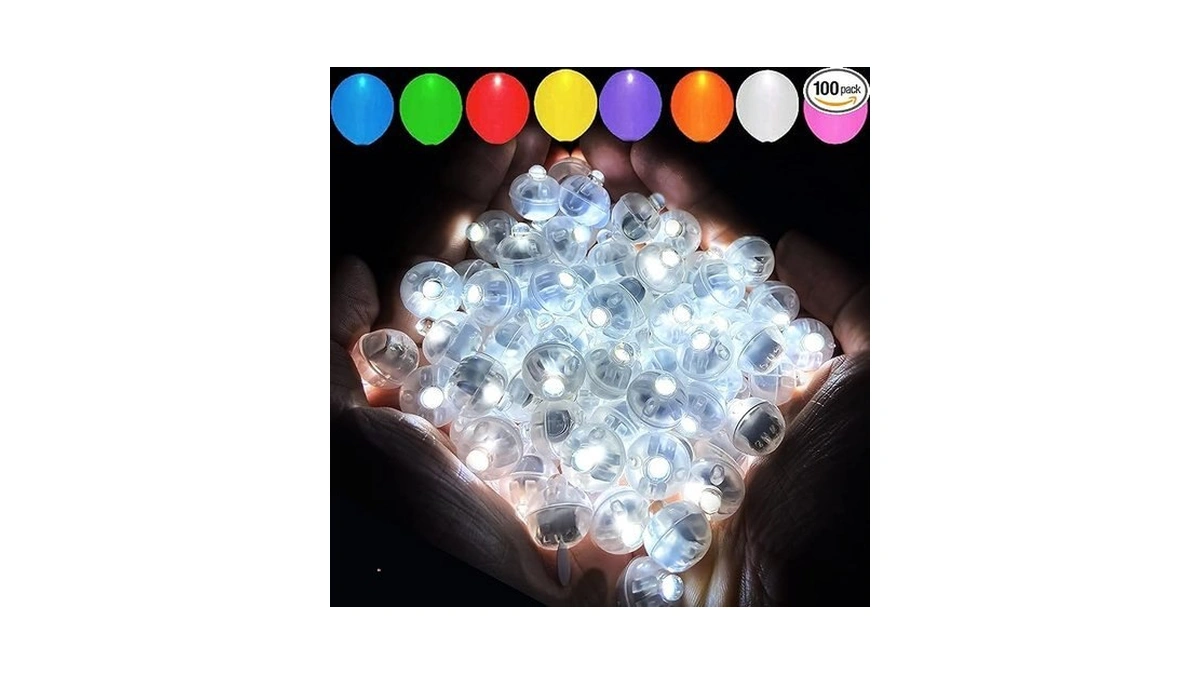 Aogist 100pcs White Balloon Lights,long Standby Time Waterproof Mini Light,battery