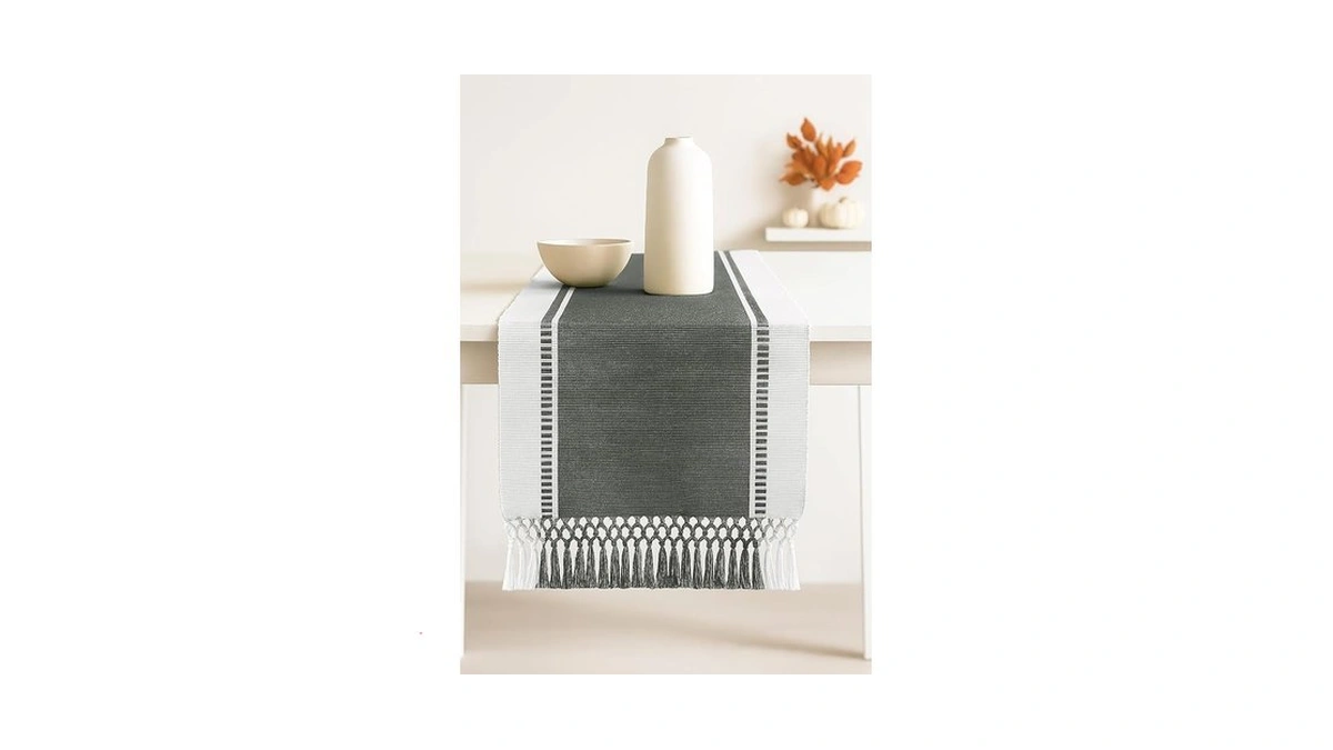Purpleessences Table Runner - Wide With Dobby Stripe, Heavy Ribbed