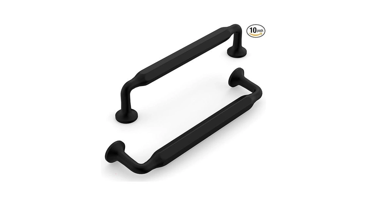 Knoklock 10 Pack 5 Inch(128mm) Matte Black Cabinet Pulls Kitchen