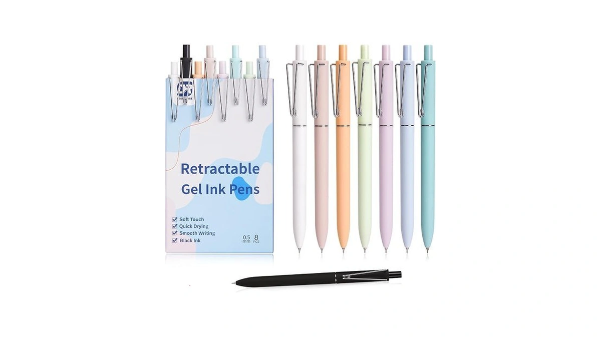 Retractable Gel Pens, 0.5 Mm Pens, Smooth Black Ink Pens,