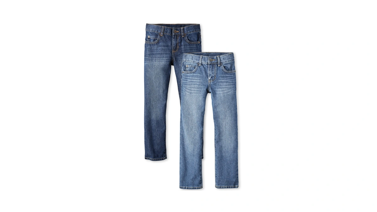 The Children's Place Boys Basic Straight Leg Jeans,carbon Wash/dk Juptier