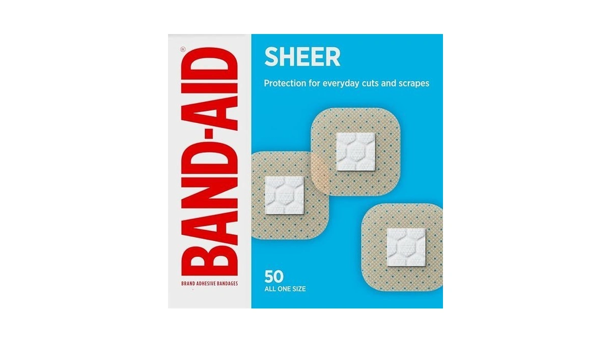 Band-aid Brand Sheer Spots Adhesive Small Square Bandages, Sterile, Individually