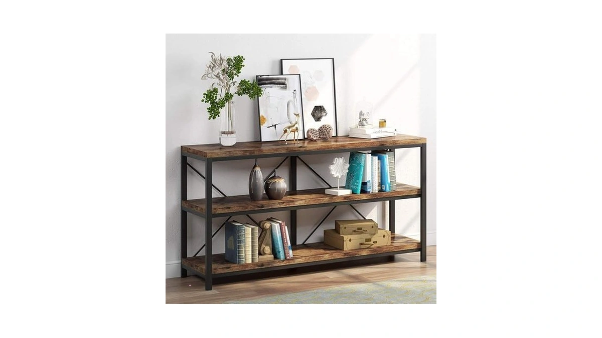 Tribesigns 55 Inches Long Sofa Table With Storage Shelves, 3