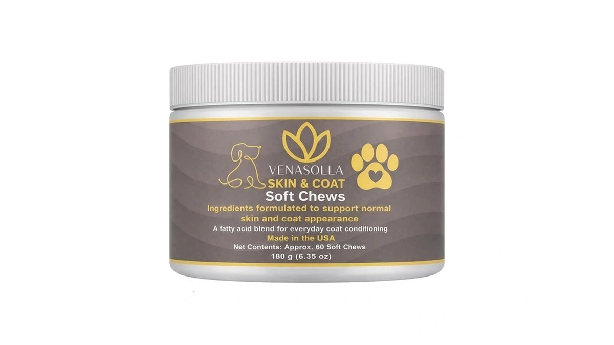 Venasolla Skin & Coat Soft Chews For Dogs With Omega-3
