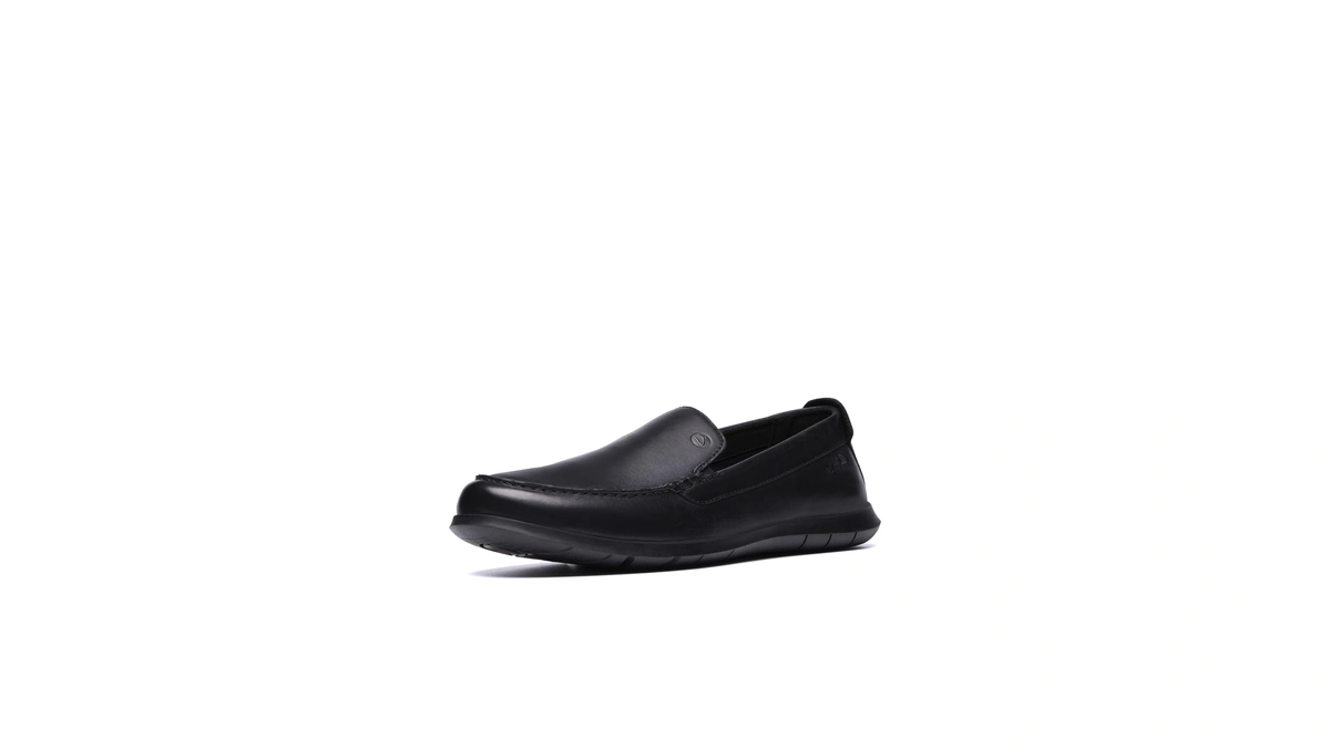Clarks Collection Men's Flexway Step Loafer, Black Smooth, 12 M