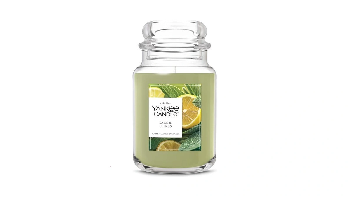 Yankee Candle Sage & Citrus, Scented Candle, 22oz Large Jar