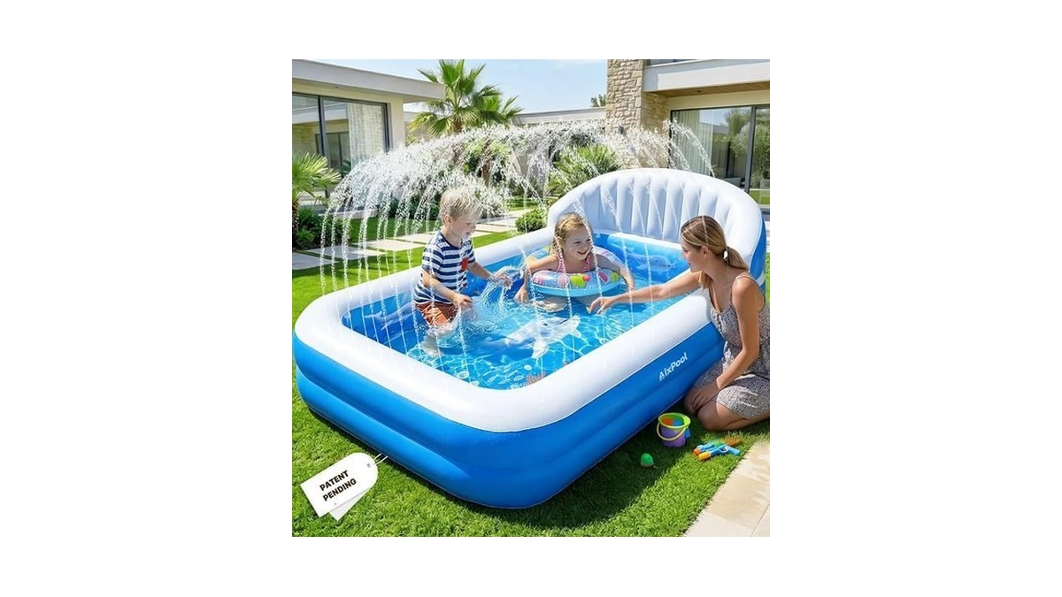 Aixpool 2026 Inflatable Pool With Sprinkler,durable Blow Up Pool With