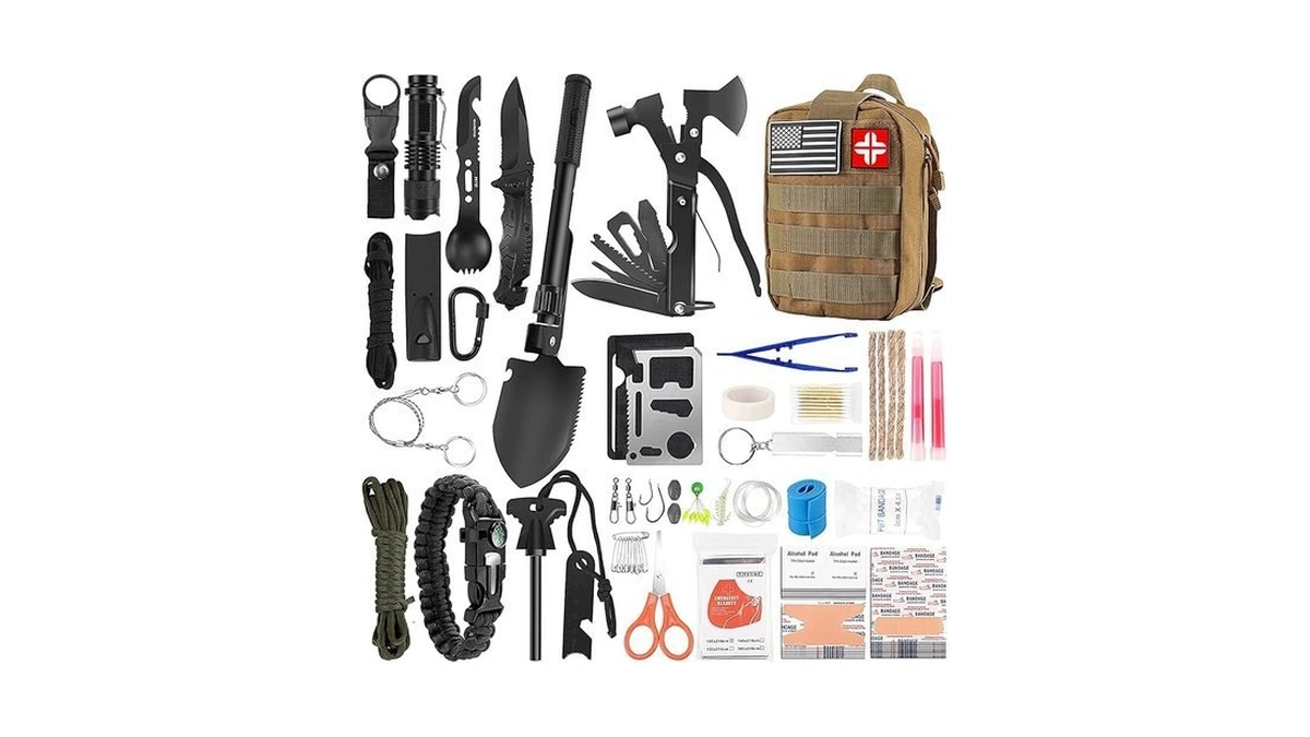 Emergency Survival Kit And First Aid Kit, 142pcs Professional Survival