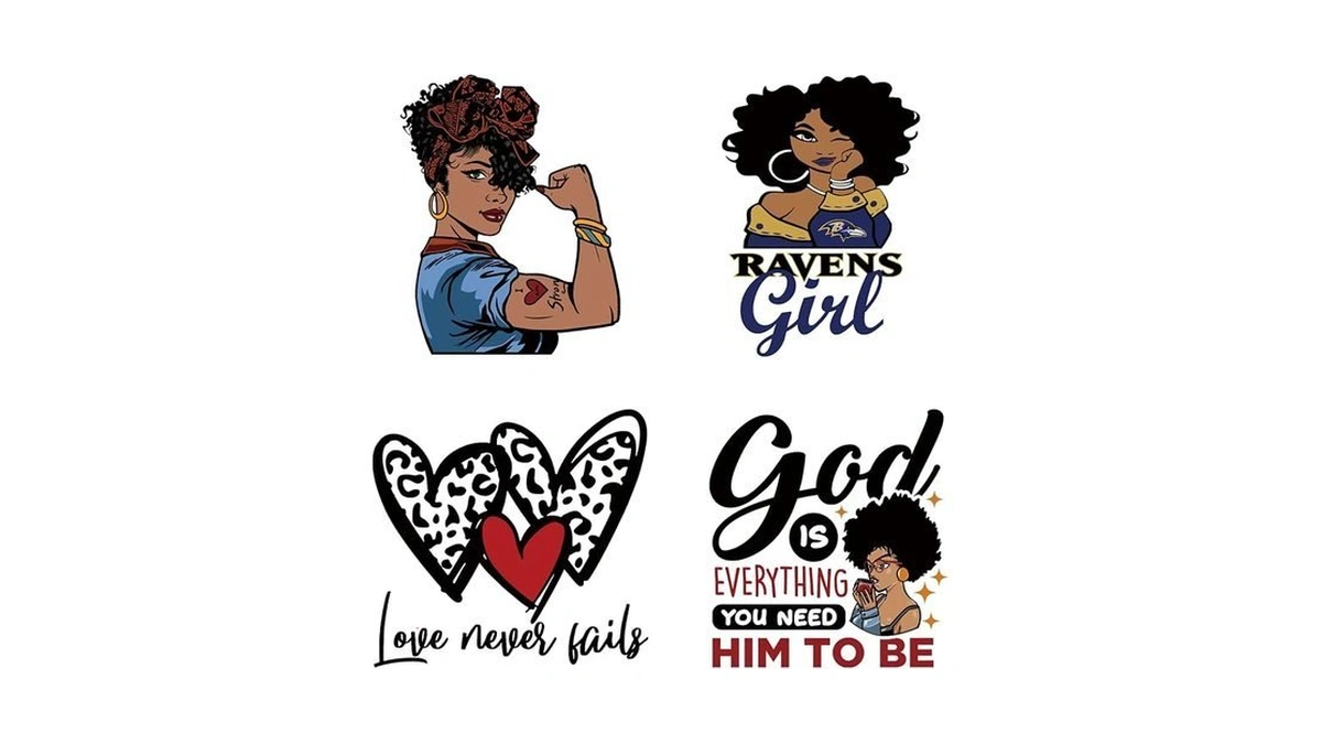 4pcs God Quotes Iron On Decals Heat Transfers Patches For