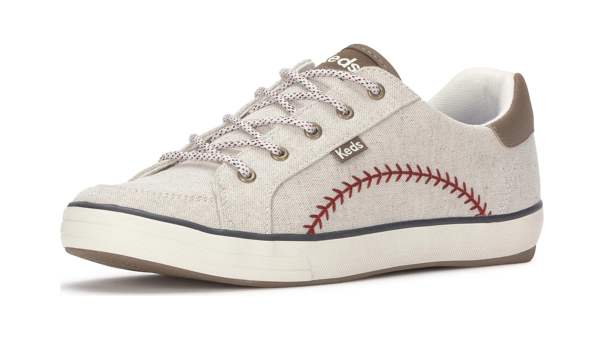 Keds Women's Center Iii Canvas Lace-up Fashion Sneaker, Pennant Cream,