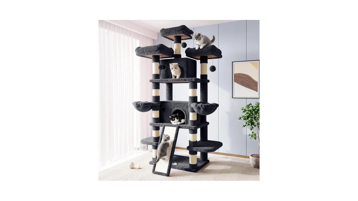 Allewie 82 Inches Large Cat Tree/house/xxl Tall Cat Towers For