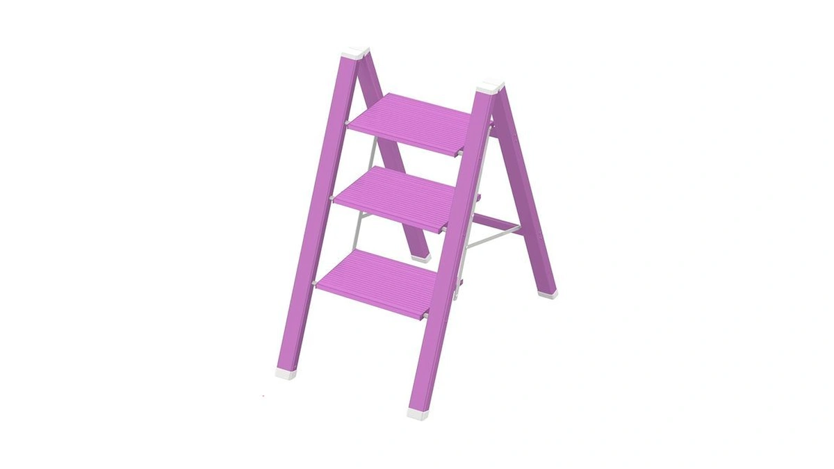 3 Step Lightweight Folding Ladder For Home, 330lbs Aluminum Step