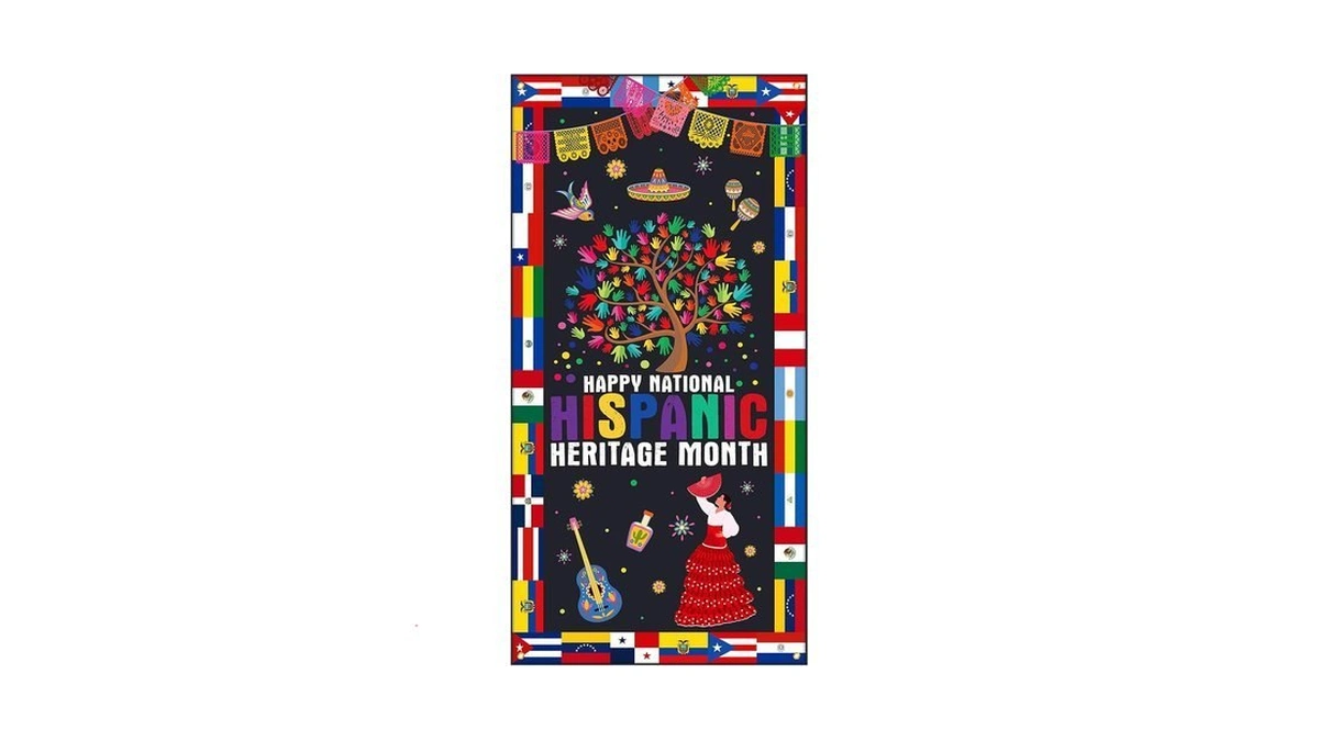 Bensbl Hispanic Heritage Month Door Cover For Classroom, Large Fabric