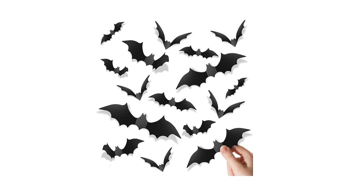 Piteno® 140pcs Bats Halloween Decorations Party Supplies, Realistic Pvc 3d