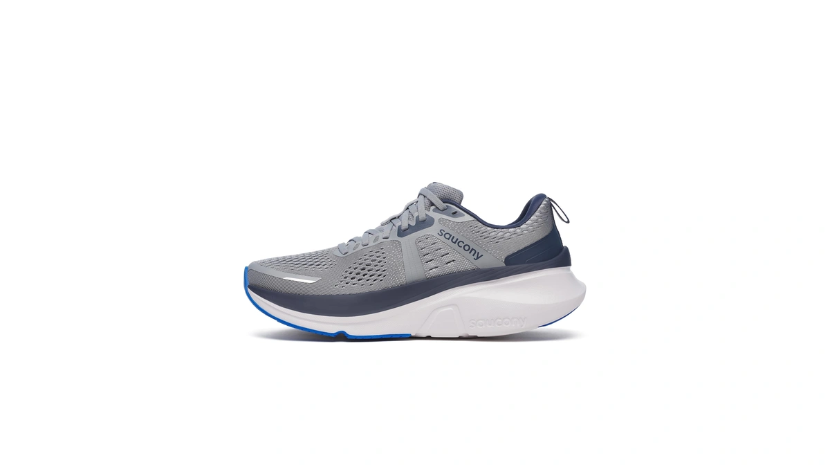 Saucony Men's Guide 18 Sneaker, Flint/navy, 9
