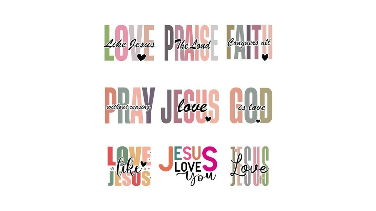 9pcs Christian Quotes Jesus Iron On Transfer Patches Diy Iron