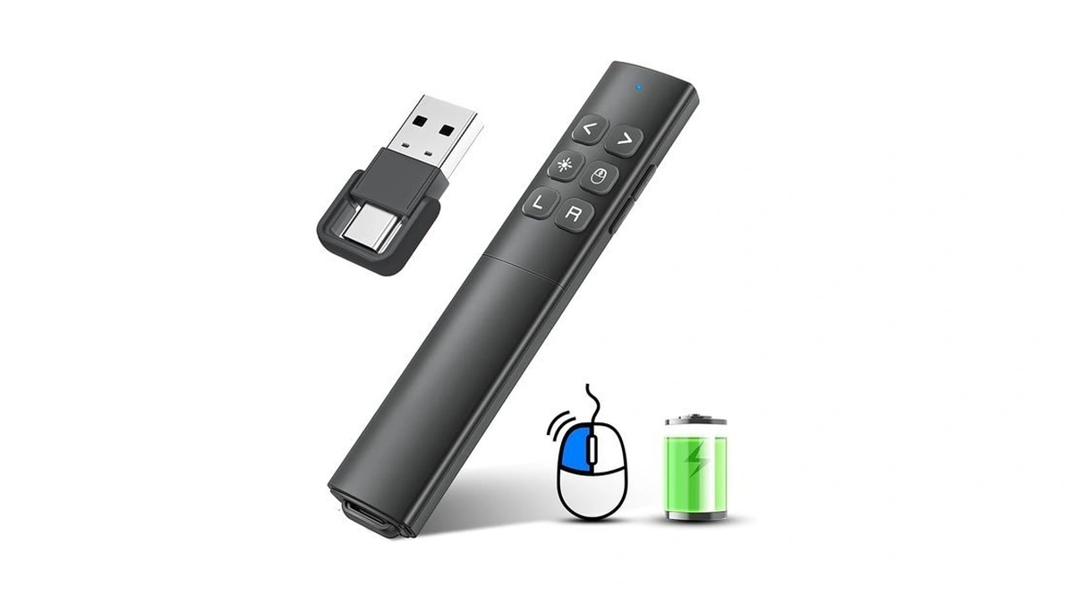 Presentation Clicker With Air Mouse - Usb C Wireless Presenter