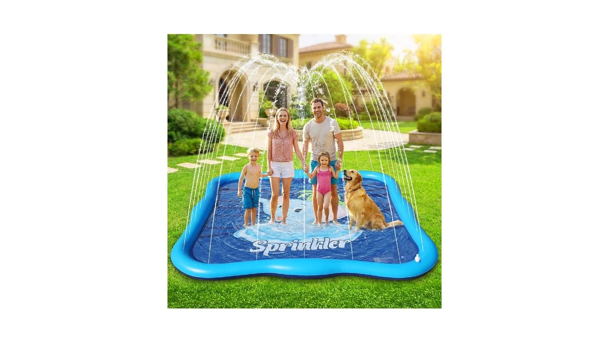 Shinepool Splash Pad Sprinkler For Kids & Dog, 85" Thickened