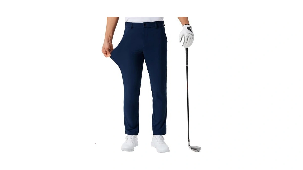Qpngrp Men's Golf Pants 30"/32"/34" Inseam Lightweight Stretch Work Dress