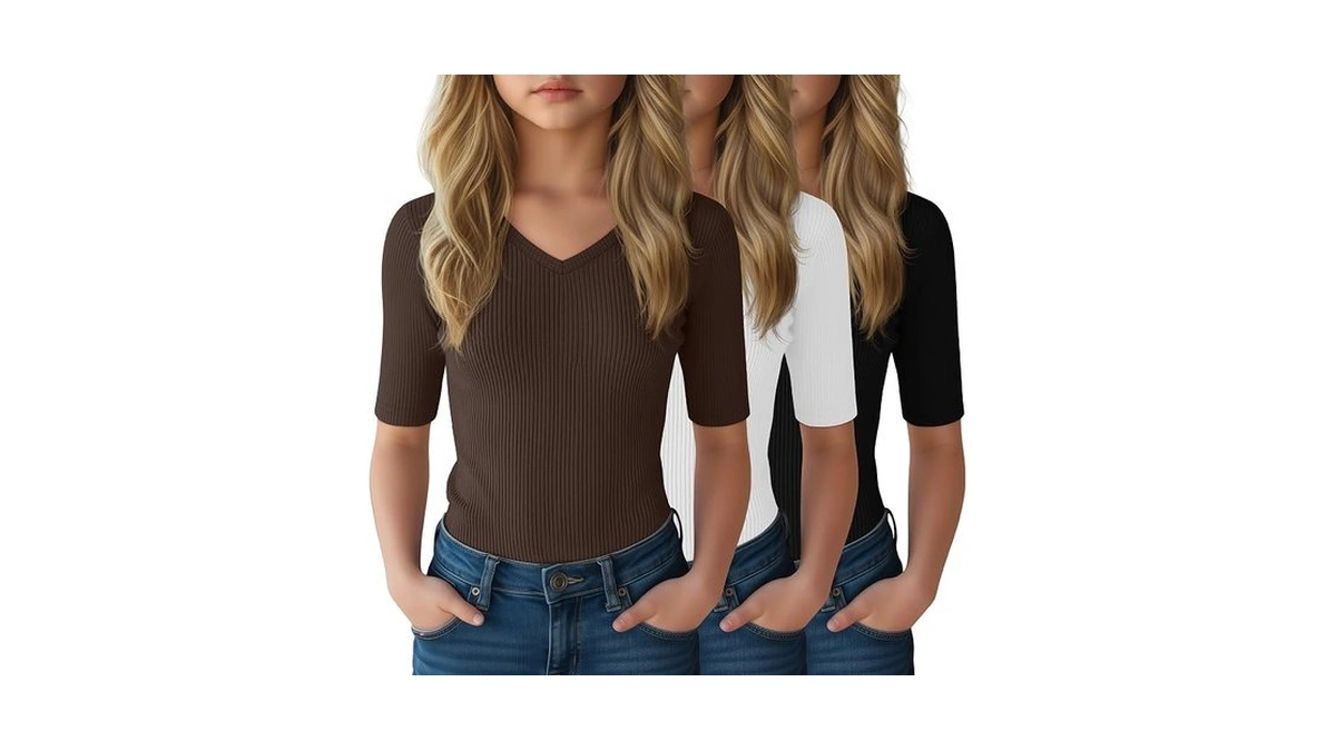 Lessonzoo 3 Pack Girls T Shirts 5-14 Years Tween Summer