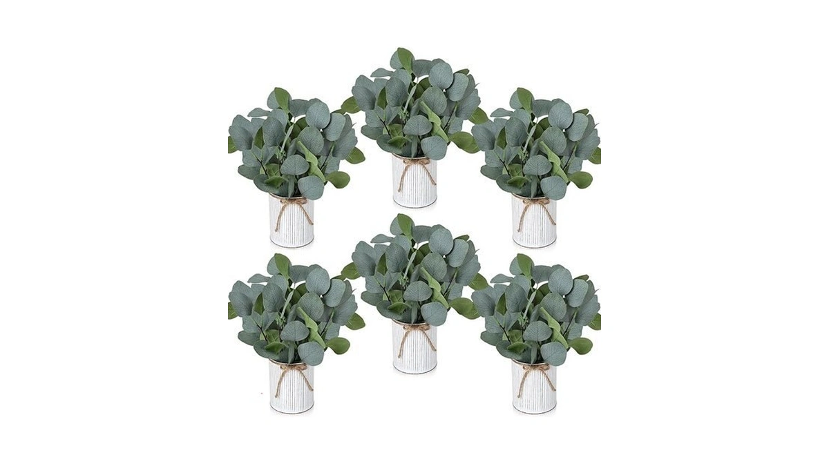 Xoetcp Eucalyptus Table Centerpieces - Set Of 6 Artificial Greenery
