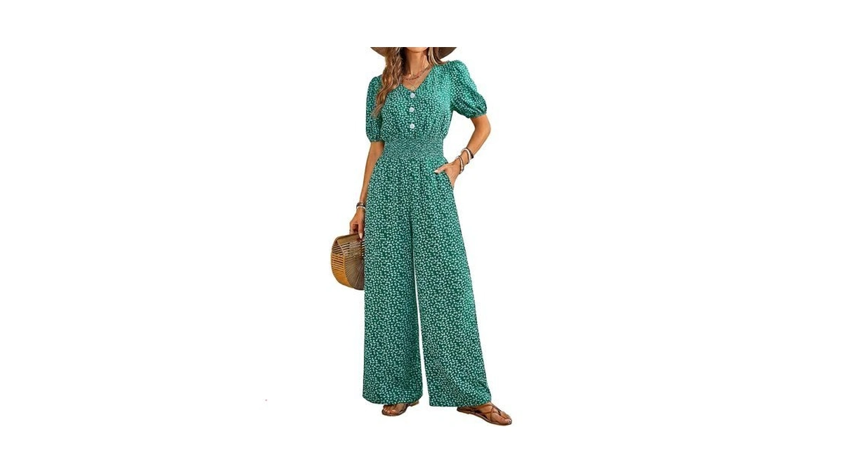 Lookboho Jumpsuits For Women Dressy Casual Short Sleeve High Waist