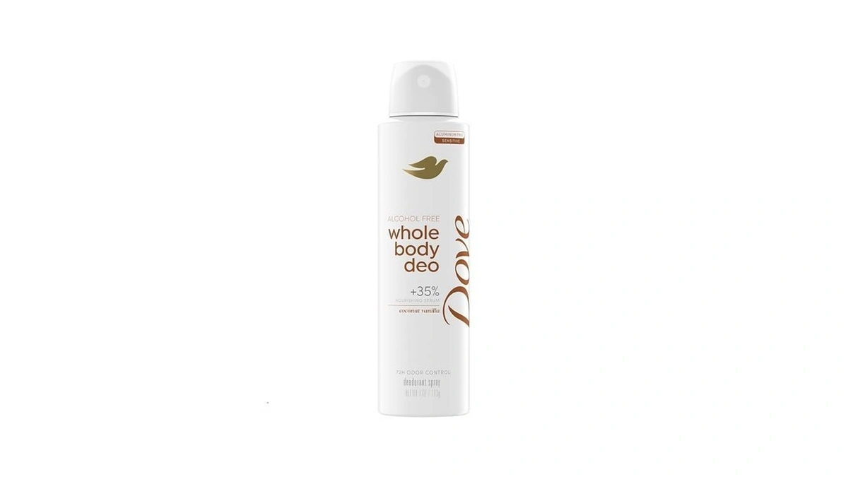Dove Whole Body Deodorant Spray For Women, Alcohol Free, Scent: