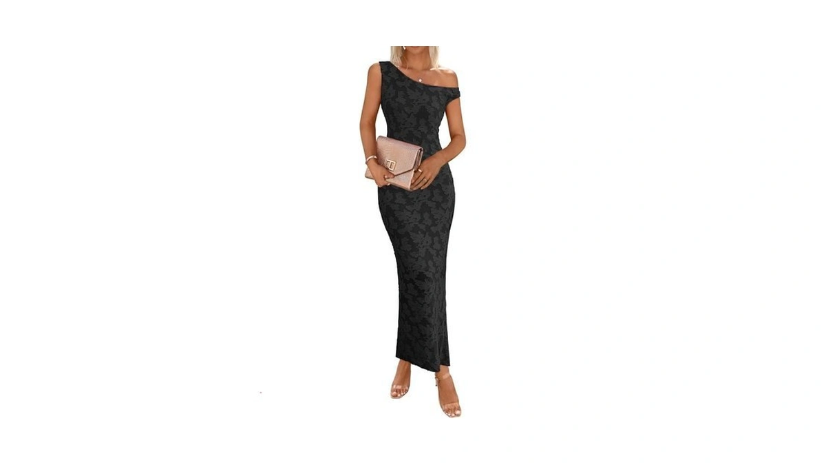 Lazysmile Women's Summer Floral Boho Maxi Dresses Off Shoulder Bodycon