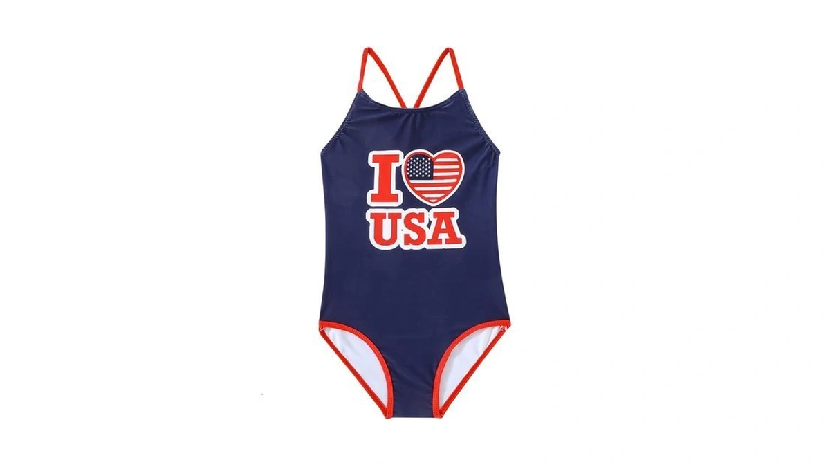 Balkorith Toddler Girl Usa Flag Swimsuits Upf 50+ Quick Dry