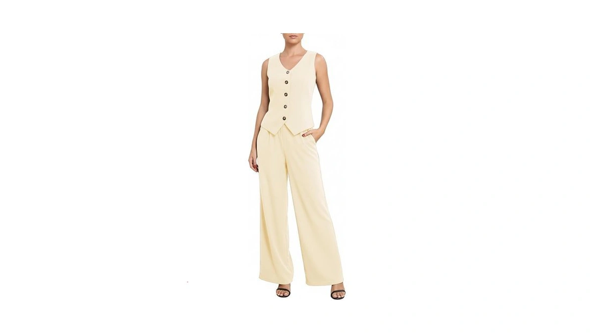 Outfeel Womens Vest Sets Summer 2 Piece Outfits Elegant Blazer