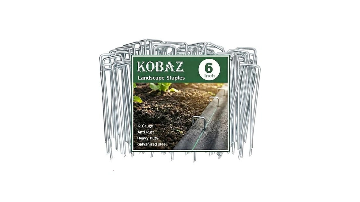 Landscape Staples 6 Inch 100 Pack, Galvanized Lawn Staples And