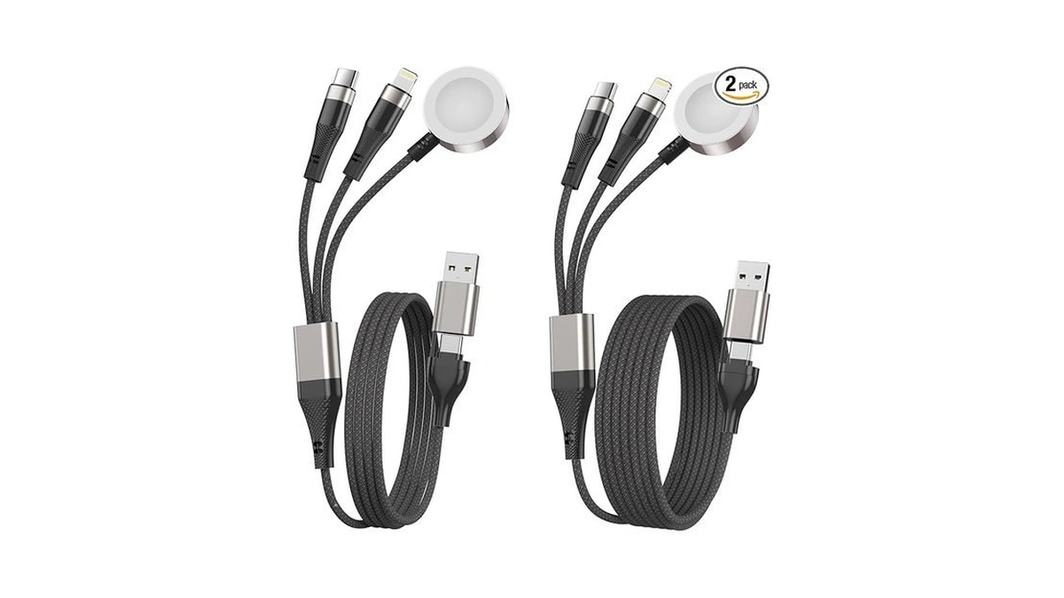 Travel Essentials 2pack 2/6ft Multi Fast Charging Cable For Apple