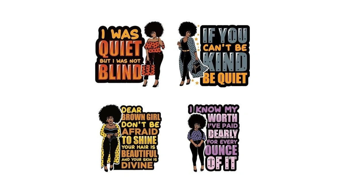 4pcs Women Quotes Letters Iron On Decals Heat Transfers Patches