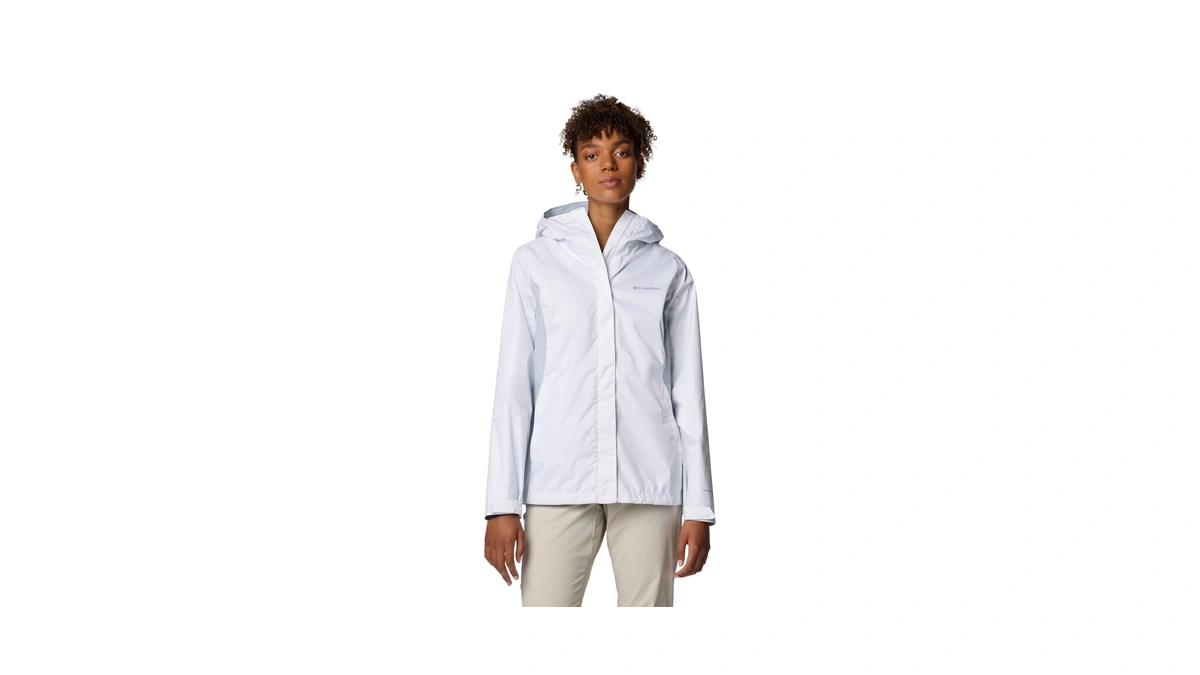 Columbia Womens Arcadia Ii Waterproof Rain Jacket, White/cirrus Grey, 1x