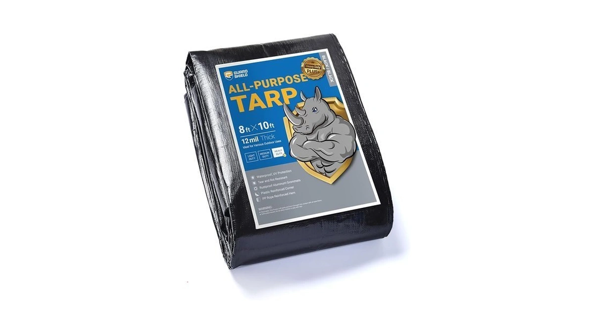 Guard Shield Black Tarps Heavy Duty Plus+ Waterproof 8x10 Feet,