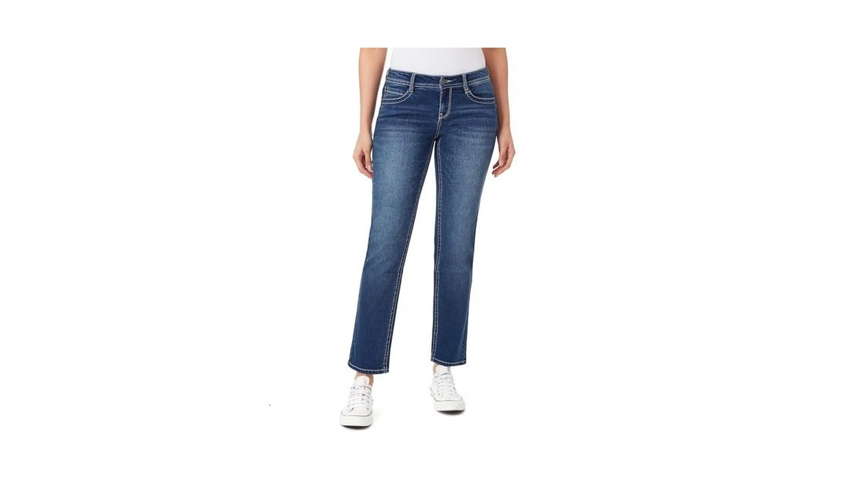 Wallflower Women's Feisty Curvy 30" Low Rise Straight Insta Stretch