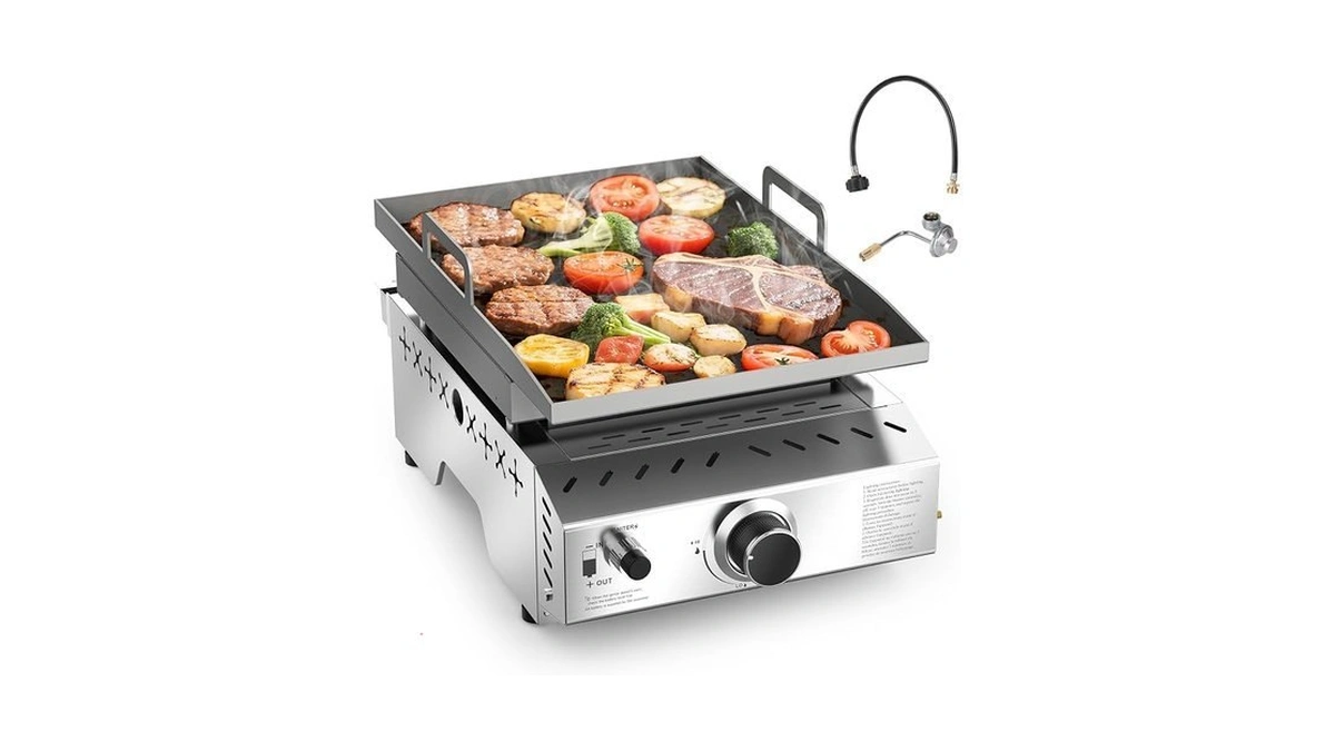Cowsar Premium Dual-burner Tabletop Gas Grill | 16,000 Btu Portable