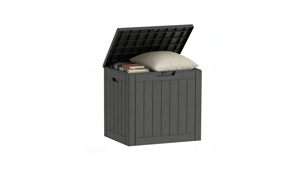 Decksplore 35 Gallon Resin Deck Box All Weather Outdoor Storage
